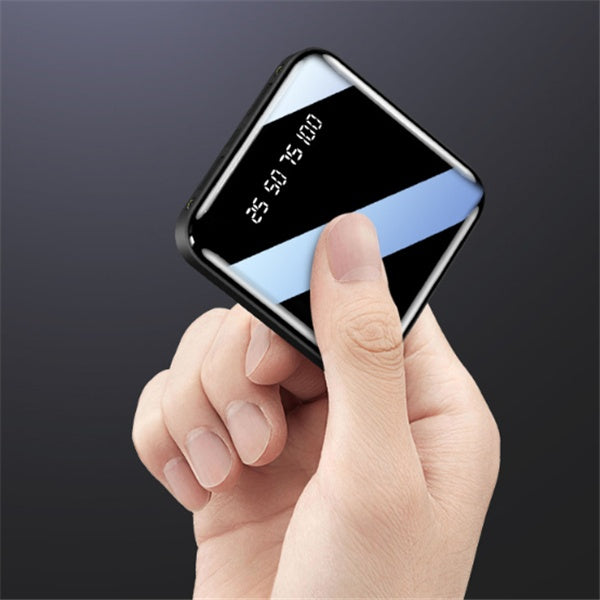 Mini 20000mAh Power Bank – Portable with Mirror & Digital Display