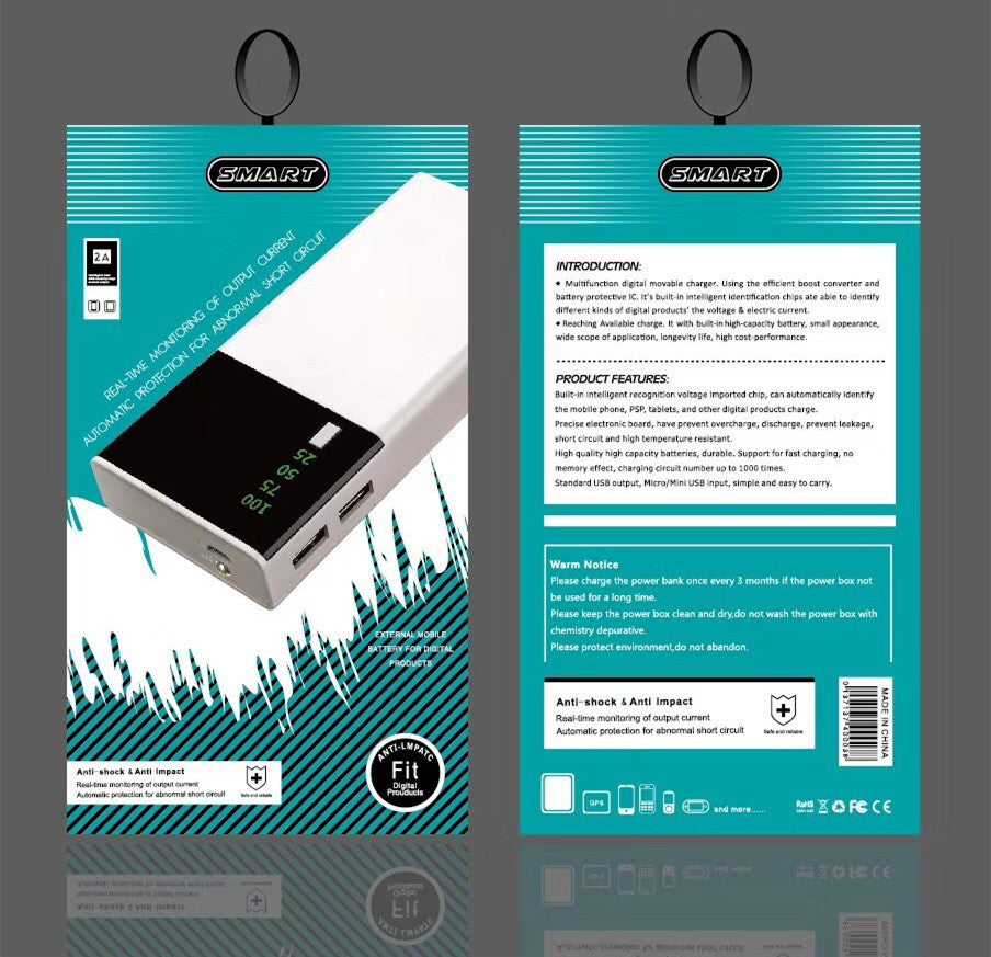 20000mAh Portable Power Bank – Fast Charging & Customizable Design