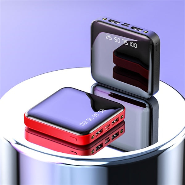 Mini 20000mAh Power Bank – Portable with Mirror & Digital Display