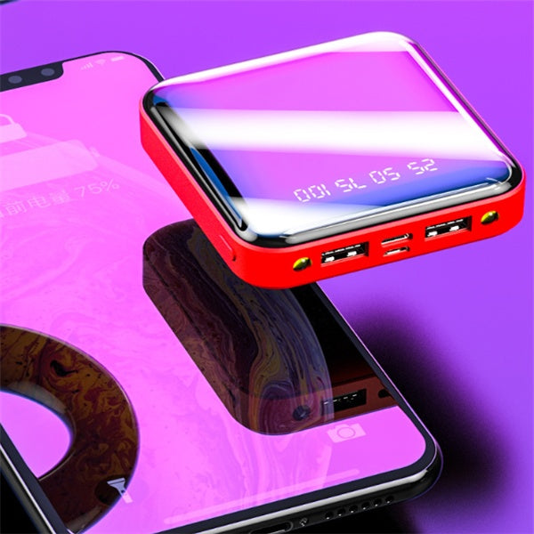 Mini 20000mAh Power Bank – Portable with Mirror & Digital Display