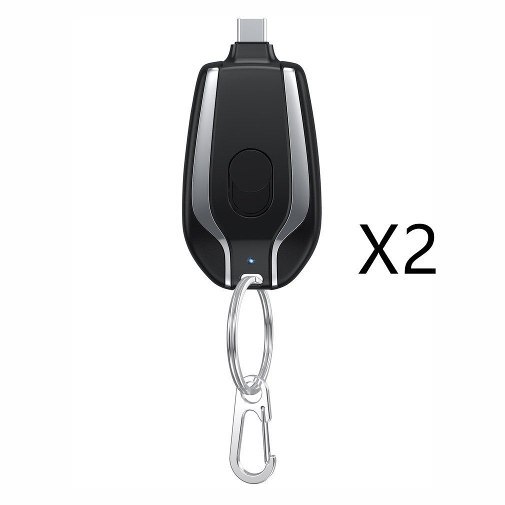 Mini Keychain Power Bank – 1500mAh Type-C Fast Charger
