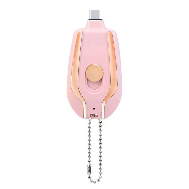 Mini Keychain Power Bank – 1500mAh Type-C Fast Charger