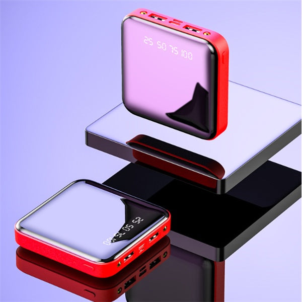 Mini 20000mAh Power Bank – Portable with Mirror & Digital Display
