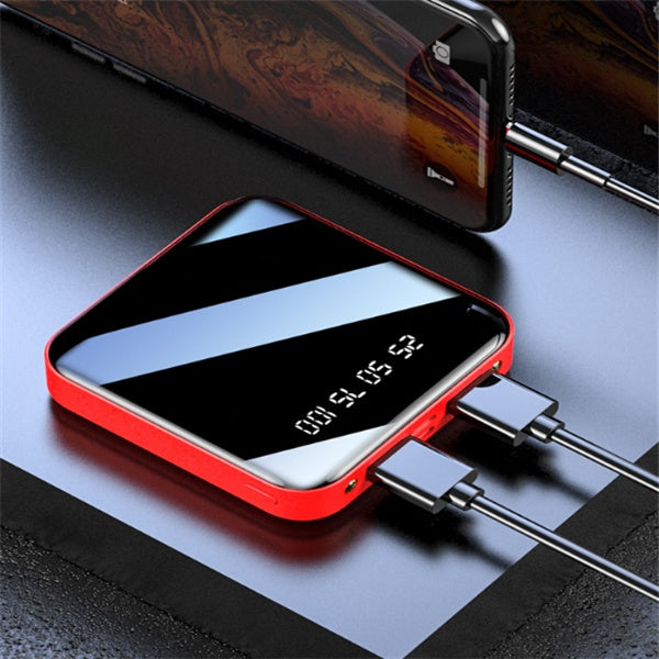 Mini 20000mAh Power Bank – Portable with Mirror & Digital Display