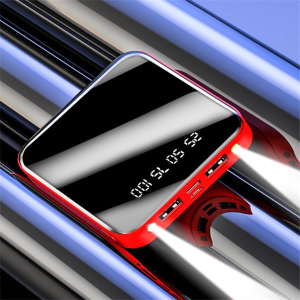 Mini 20000mAh Power Bank – Portable with Mirror & Digital Display