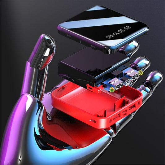 Mini 20000mAh Power Bank – Portable with Mirror & Digital Display