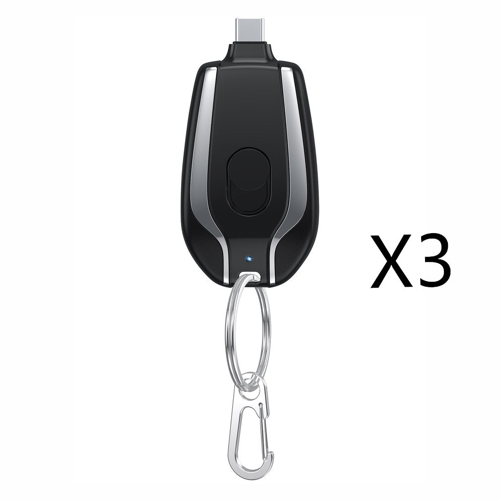 Mini Keychain Power Bank – 1500mAh Type-C Fast Charger